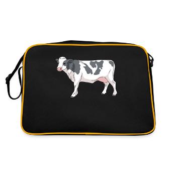 Cartoon cow with spots - Retro Bag - black/gold - Back