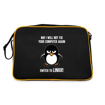 Programming computer science gift · Linux - Retro Bag - black/gold - Back