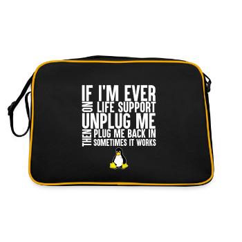 Programming Computer Science Gift · Unplug me - Retro Bag - black/gold - Back