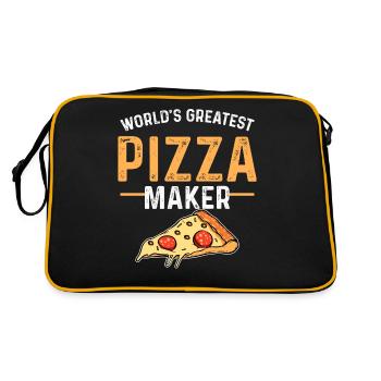 Pizza Tiefkühlpizza Bäker Pizzeria - Retro Tasche - Schwarz/Gold - Hinten