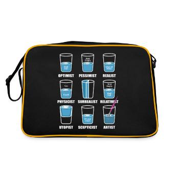 Optimist-pessimist-realist artist or psychologist - Retro Bag - black/gold - Back