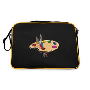 Artiste de palette de couleurs ou cadeau de peintre - Sac Retro - noir/or - Dos