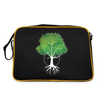 Artiste de tatouage de tatouage d'arbre ou amoureux de la nature - Sac Retro - noir/or - Dos