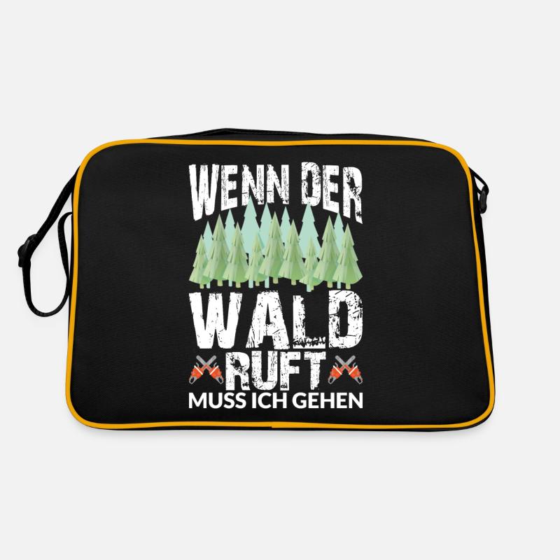 WENN DER WALD RUFT MUSS ICH GEHEN - Retro Tasche - Schwarz/Gold