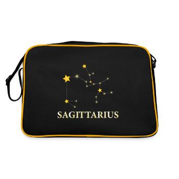 Zodiac Constellation Schütze Astronom oder Schütze - Retro Tasche - Schwarz/Gold - Hinten