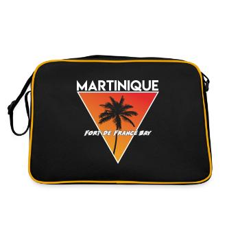 martinique mit Hauptstadt - Retro Tasche - Schwarz/Gold - Hinten