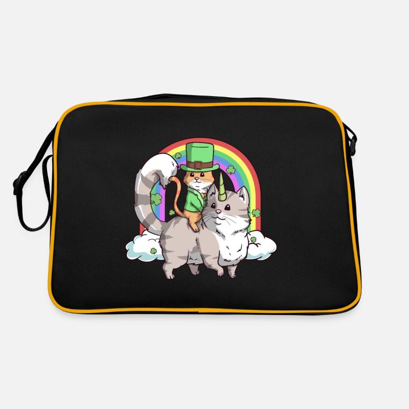 St Patrick Cat Riding Caticorn pour chat et Sac Retro