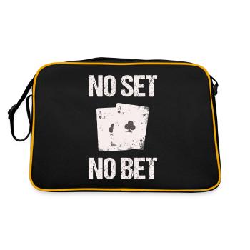 Lustiges no set no bet poker pokern Spieler Karten - Retro Tasche - Schwarz/Gold - Hinten