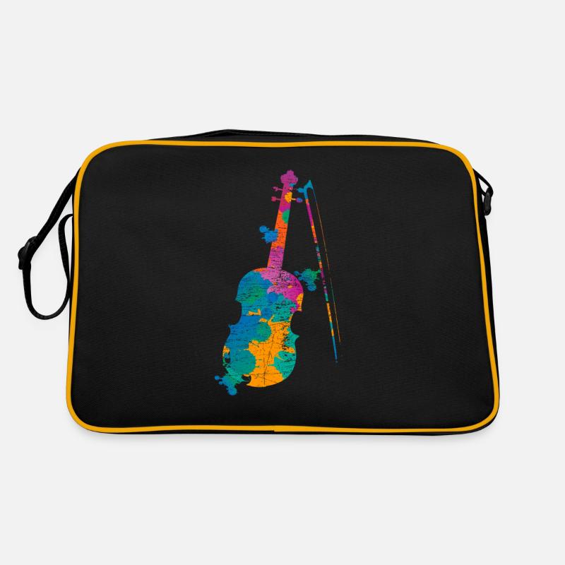 Joueur de violon violon violon cadeau - Sac Retro - noir/or