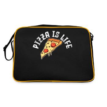 Pizza Pizza Pizza - Retro Tasche - Schwarz/Gold - Hinten
