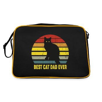 Meilleur père de chat - Sac Retro - noir/or - Dos