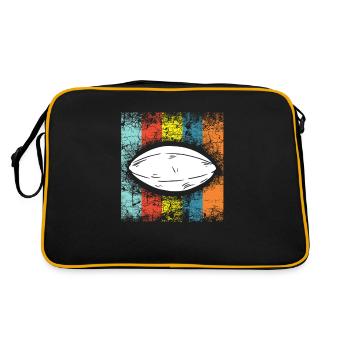 Cadeau d'entraîneur d'équipe de rugby à XV coloré - Sac Retro - noir/or - Dos