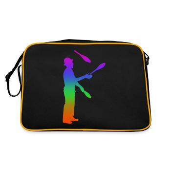 Jongler arc-en-ciel silhuette - Sac Retro - noir/or - Dos