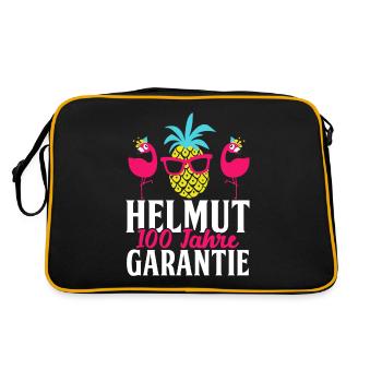 Helmut 100 Jahre Garantie - Retro Tasche - Schwarz/Gold - Hinten