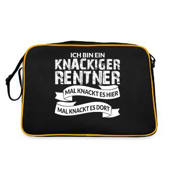 ICH BIN EIN KNACKIGER RENTNER - Retro Tasche - Schwarz/Gold - Hinten