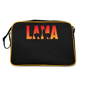 Lama Lama - Retro Tasche - Schwarz/Gold - Hinten
