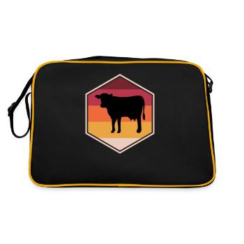 Fancy Cow Present Idea For Boys - Retro Bag - black/gold - Back