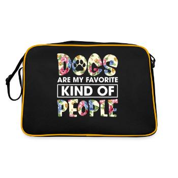 Les chiens sont mon genre préféré de personnes Funny Flower - Sac Retro - noir/or - Dos