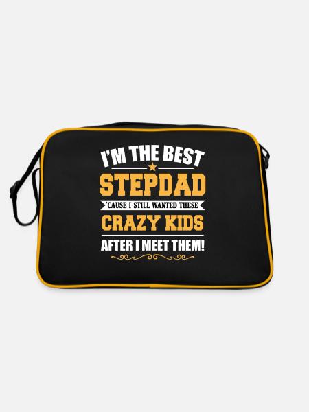 Best Step Dad Because I Still Wanted These Crazy - Retro Bag - black/gold - Back