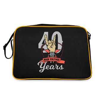 High Voltage 40. Geburtstag Jahr 40 Jahre Geschenk - Retro Tasche - Schwarz/Gold - Hinten