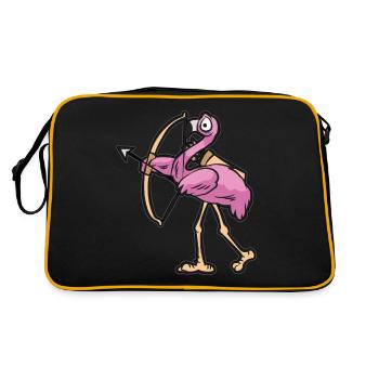 FLAMINGO ARCHERY - Retro Tasche - Schwarz/Gold - Hinten