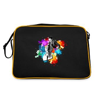 Cello Cellist - Retro Tasche - Schwarz/Gold - Hinten