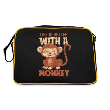 Monkey life - Retro Bag - black/gold - Back