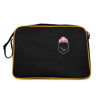 Blobfish In Pocket Funny Deep Sea Fish - Retro Bag - black/gold - Back