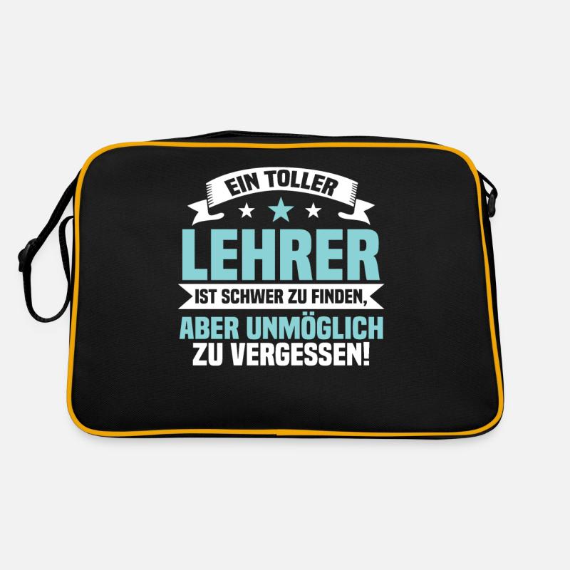 Lustiger Spruch Klassenlehrer Lehrer Geschenk - Retro Tasche - Schwarz/Gold