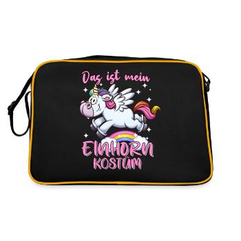Das ist mein Einhorn Kostüm - Retro Tasche - Schwarz/Gold - Hinten
