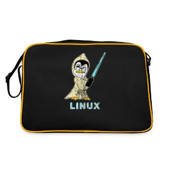 Nerd Linux informaticien développeur de logiciels Linux - Sac Retro - noir/or - Dos