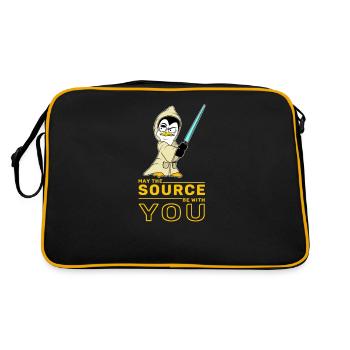 IT nerd Linux Linux penguin geek software engineer - Retro Bag - black/gold - Back