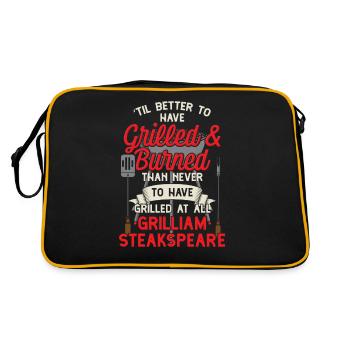 Funny BBQ BBQ Griller Shirt - Retro Bag - black/gold - Back