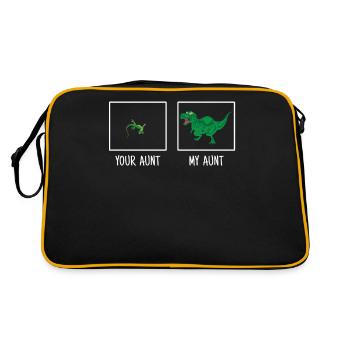 You Aunt, My Aunt Lizard Dinosaur Comparison Cool - Retro Tasche - Schwarz/Gold - Hinten