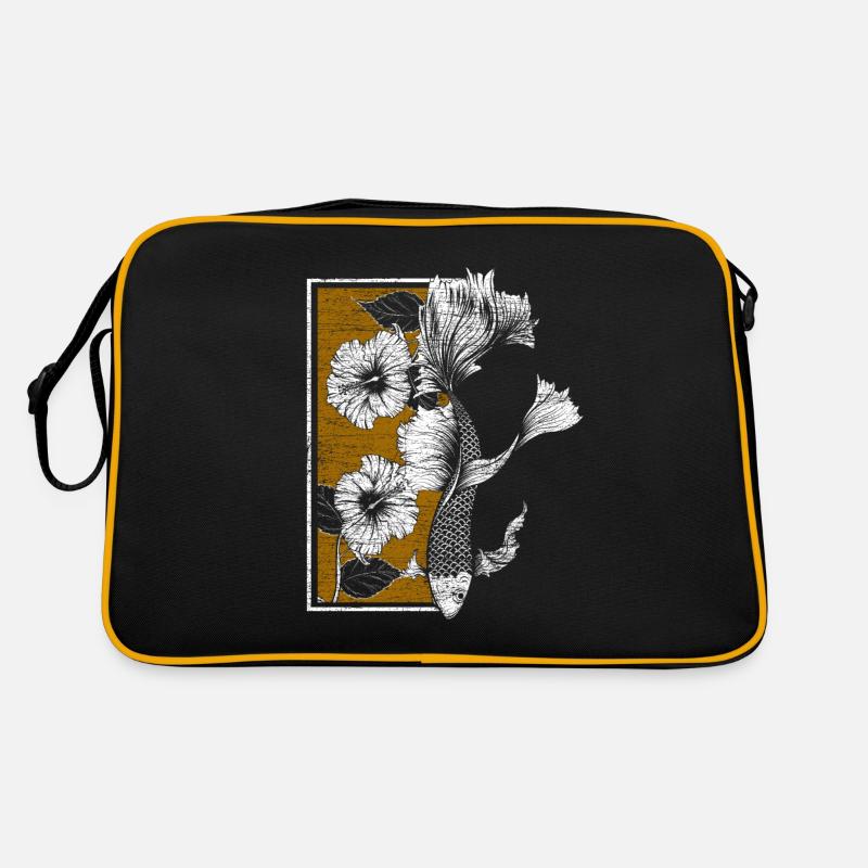 Fisch - Retro Tasche - Schwarz/Gold