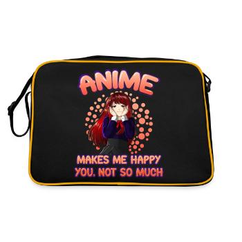 Anime funny saying otaku senpai gift geek - Retro Bag - black/gold - Back