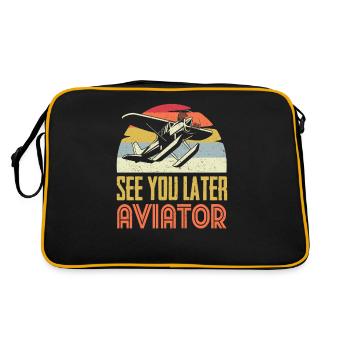 Pilot Aviation - Retro Tasche - Schwarz/Gold - Hinten