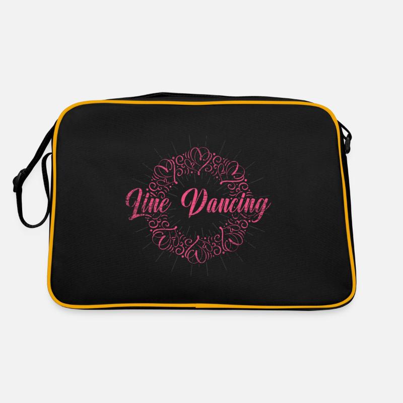 Linedance Herz Liebe - Retro Tasche - Schwarz/Gold