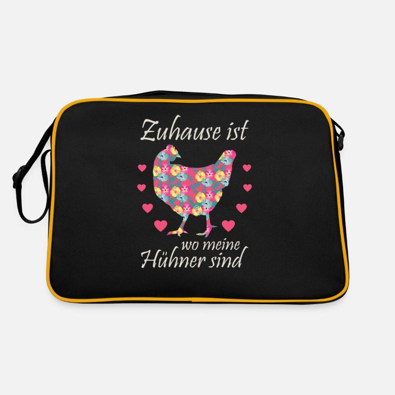 A la maison Où sont Mes poules - Sac Retro - noir/or