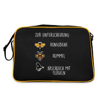 Honigbiene Hummel Imker Imkerei Honig Geschenk - Retro Tasche - Schwarz/Gold - Hinten
