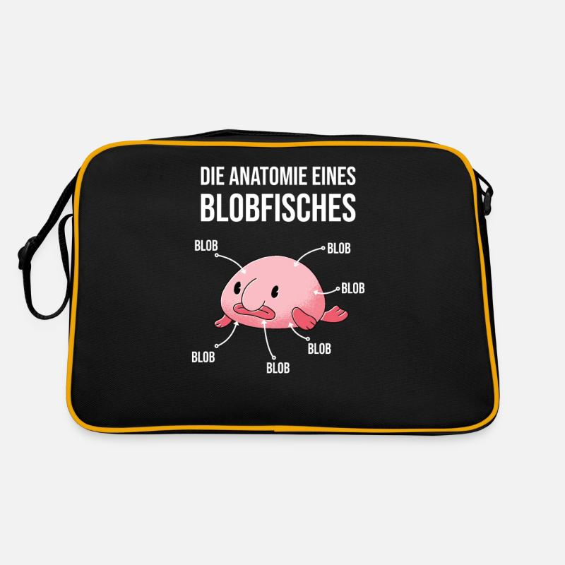 Anatomie eines Blobfisches Blobfisch Lustig Retro Tasche