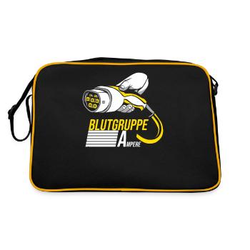Blutgruppe Ampere Elektroauto E-Mobilität E-Auto - Retro Tasche - Schwarz/Gold - Hinten