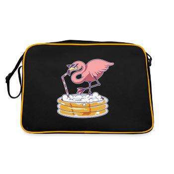 Flamingo Pink Beer Drinking Straw Party - Retro Bag - black/gold - Back