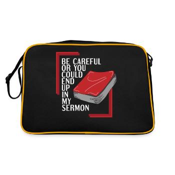 Pastor lustiges Geschenk - Retro Tasche - Schwarz/Gold - Hinten