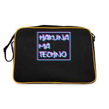 Hakuna Ma Techno Trippy EDM Festival Hardstyle Har - Retro Bag - black/gold - Back