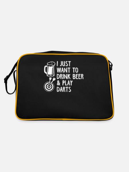 Fléchettes et bière - Sac Retro - noir/or - Dos