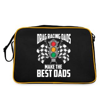 Drag racing mechanic father dragster racing driver - Retro Bag - black/gold - Back