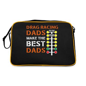 Drag racing father mechanic dragster racing driver - Retro Bag - black/gold - Back