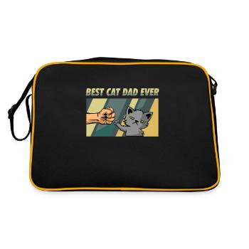 Meilleur chat papa jamais - Meilleur chat papa poing bosse - Sac Retro - noir/or - Dos