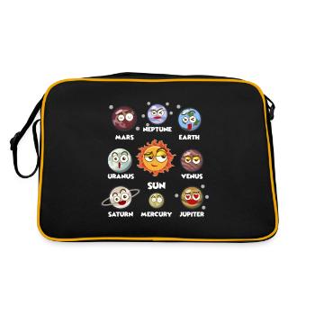 Solar system galaxy space planet - Retro Bag - black/gold - Back